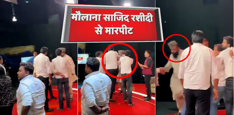 डिंपल यादव पर अभद्र टिप्पणी के मामले में मौलाना साजिद रशीदी की नोएडा न्यूज चैनल में पिटाई