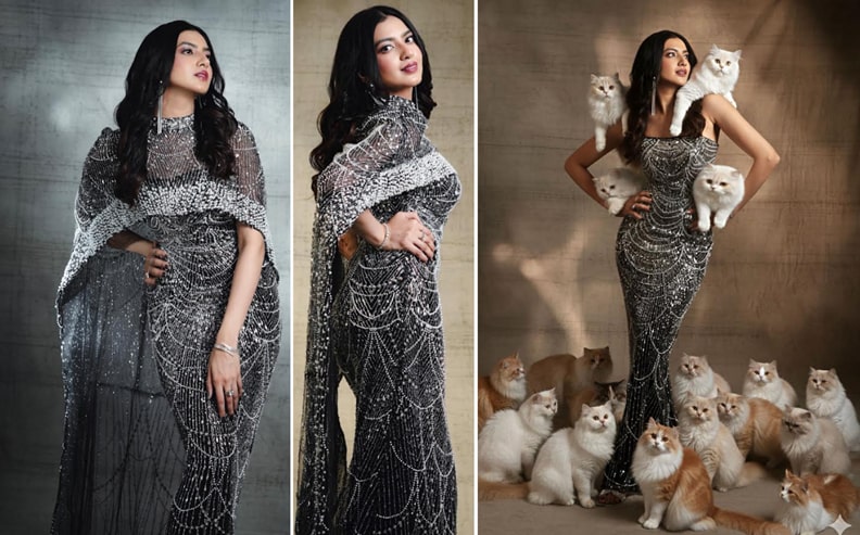 Kashika Kapoor shines at Malad Masti 2025, adding glamour to gowns and puppies
