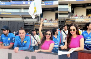 A touch of glamour at CCL! Anusmriti Sarkar created a sensation in the stands for Mumbai Heroes.