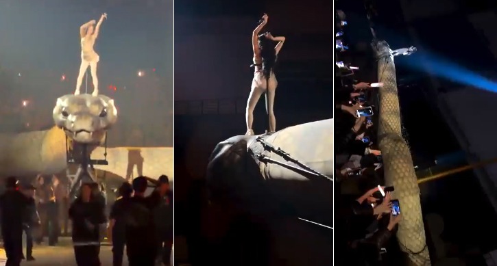 Taiwanese pop queen Jolin Tsai's sensational performance: dancing on a 30-meter-long anaconda, leaving the world stunned!