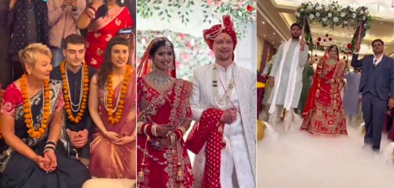 A love story crosses borders: A groom from Germany arrives in India with a wedding procession, marries Rulan Verma from Barabanki in Hindu rituals – video goes viral!