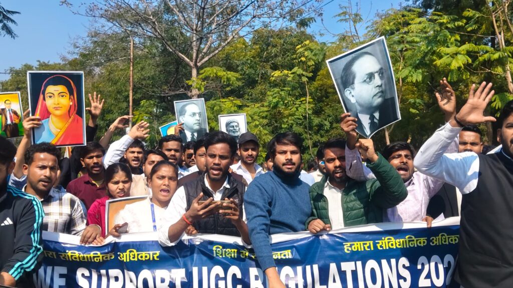 Students stage strong protest in support of UGC Equity Guidelines 2026