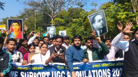 Students stage strong protest in support of UGC Equity Guidelines 2026