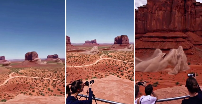 Believe it or not: Mysterious sight captured in Arizona's Monument Valley, wind waves or the play of invisible creatures?