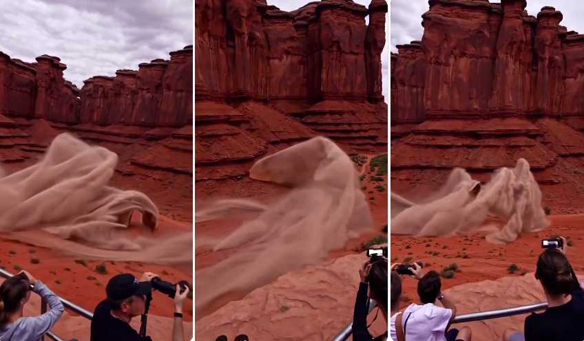 Believe it or not: Mysterious sight captured in Arizona's Monument Valley, wind waves or the play of invisible creatures?