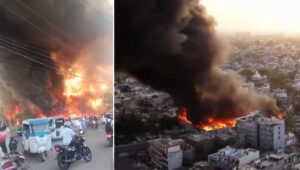 Massive Fire in Lucknow Ring Road Slum: Several Casualties Feared, Gas Cylinders Explode