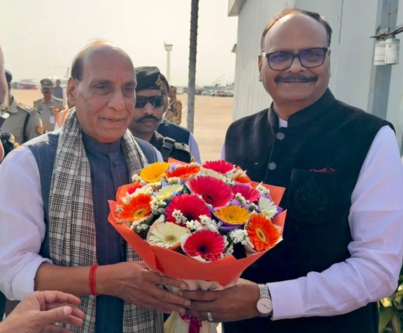 Rajnath Singh inaugurated several development projects in Lucknow, including the Lakshman Mandapam, which was constructed at a cost of ₹13 crore.