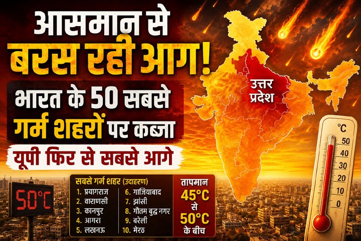 Fire rains from the sky! India's 50 hottest cities are ranked, with Uttar Pradesh leading again.