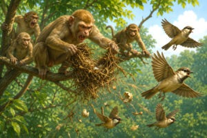 The wise bird's efforts were of no avail against the foolish monkeys.