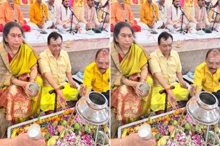 लखनऊ: हर-हर महादेव के जयघोष के साथ शुरू हुआ 18वें सपादलक्ष रुद्राभिषेक Lucknow: 18th Sapadalaksh Rudrabhishek started with the chanting of Har Har Mahadev.