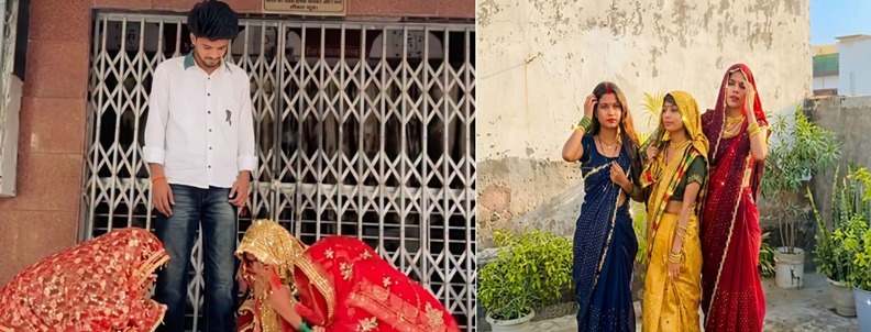 Three sisters—all social media content creators—marry the same cameraman simultaneously; they take the seven sacred vows in a temple!