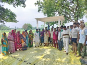 Farmers' gathering held in Gokhwal village against forced land acquisition.