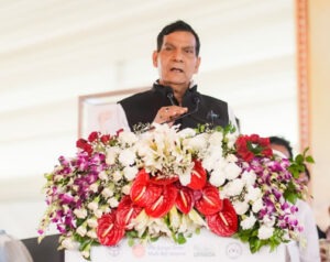 Foundation stone laid for a 5 MW solar park named after Kalpnath Rai in Mau; Minister says he will work as a party cadre for his son's election campaign.