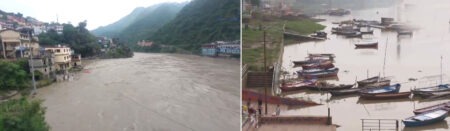 यूपी में भारी बारिश से 11 नदियां उफान पर, लखनऊ में सड़कें तालाब बनीं Heavy rains in UP cause 11 rivers to swell; roads in Lucknow turn into ponds.