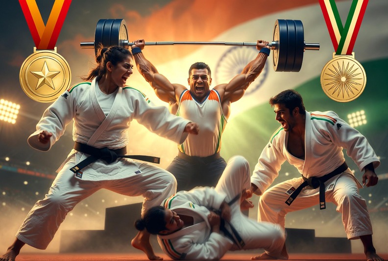 India's Glorious Performance: Historic 'Golden Double' and Silver in Judo; Lovpreet Wins Silver in Weightlifting