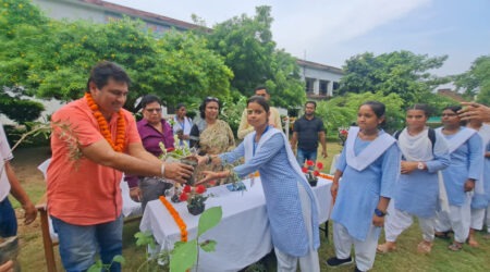 Open gym inaugurated at Khun Khun Ji Girls' College; students receive a fitness gift.