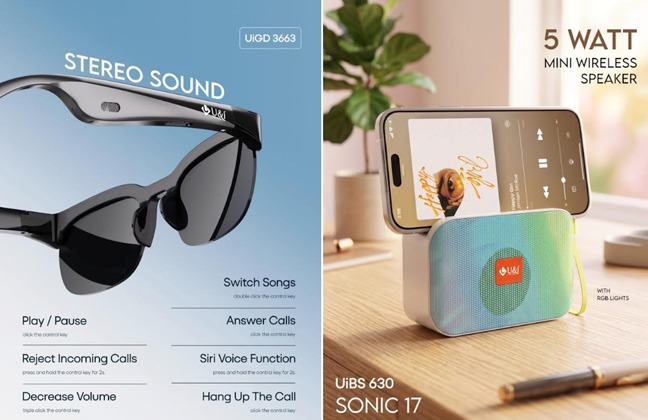 U&i launches new gadgets: now listen to music and make calls for up to 50 hours—all through your glasses.